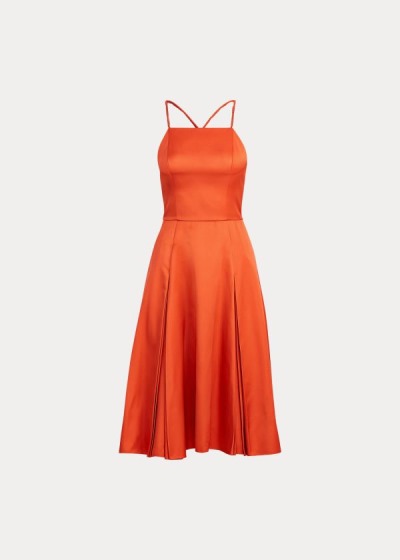 Vestidos Ralph Lauren Mujer Naranjas - Kyrah Silk Satin - ABLRN3502